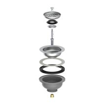 Kirchhoff - Eco-save Ks Korbventil, Grau, 1 1/2'ag, Edelstahl-ventilkelch & Sieb Ø 114 Mm