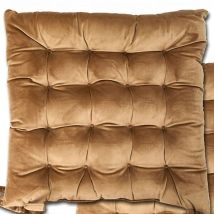 Emma Barclay – Le Chateau Velvet Seat Pad – 40cm x 40cm – 100% Polyester – Taupe