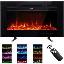 30-inch Low Noise Fireplace 12 Adjustable Breathable Flame Colours, Glass Touch Screen And Remote Control, Recessed, Freestanding Or Wall-mounted With