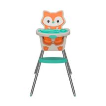 Silla Alta 4 en 1 Renard – Infantino – Diseño ergonómico, arnés de 5 puntos, bandeja extraíble, ruedas con bloqueo