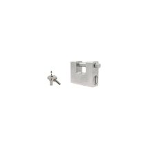 Candado antirrobo SSU-84UK – Monoblock de acero carbonitrurado cromado brillante – Cilindro de seguridad con 6 pistones – Incluye 3 llaves planas