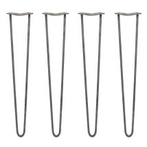 4 X 28' Hairpin Legs - 2 Prong - 12mm - Raw Steel