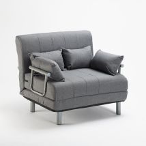 Le Roi Du Relax – Fauteuil Convertible En Tissu 100x75x80 Cm – Lit Simple 100x190 Cm – Mécanisme Pliant – 4 Coussins Inclus – Design Moderne