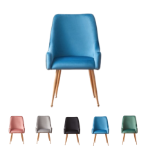 Life Interiors - Silla De Comedor De Terciopelo Soho Lux Individual Con Patas De Metal - Silla De Comedor - Silla Tapizada - Silla De Comedor Moderna 