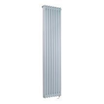 Windsor - Traditional White 1500mm X 380mm Cast Iron Style Vertical Double Column Electric Radiator With Wi-fi Thermostat - Chrome Cable Cover - 
