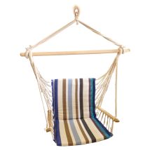 Hängematte mit Holzarmlehnen – Hängesessel mit Griff – 2 Personen – 200cm x 150cm – Max. Belastung 200kg