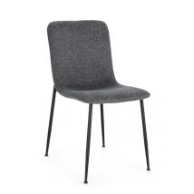 Chaise De Salle À Manger En Fibre Synthétique, Gris Foncé