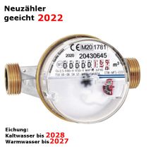 Wasser Gerate - Wohnungswasserzähler Eco Qn 2,5 - 3/4 X 130 Mm - Kalt Eichung 2024