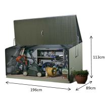 Metall Gerätebox, Fahrradbox 'stowaway', Aufbewahrungsbox Inkl. Boden, Anthrazit, 196 X 89 X 113 Cm (l X B X H) - Trimetals