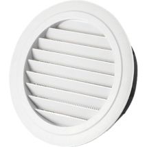 Ventilation Grille, Angled Louvers, For Ø 125 Mm Openings, White