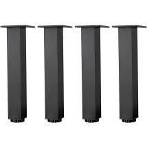 Gambe Per Mobili Regolabili In Altezza In Lega Di Alluminio, Gambe Per Tavolino/divano, Gambe Per Mobiletto Da Bagno/lavabo, 38 Mm, Nero Opaco, Con 