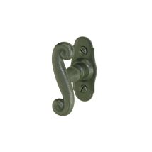 Bouton de fenêtre Coq en fer gris – Quincaillerie – Dimensions platine : 73 x 32 mm, Dimensions de la poignée : 80 x 26 mm, Entraxe de fixation : 43 