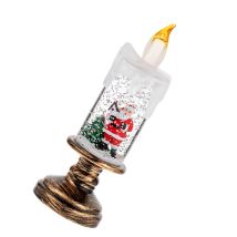 1 Vela Navideña Sin Llama, Luz De Bola De Nieve A Pilas, Suministros De Iluminación Diarios, Decoraciones Navideñas (papá Noel)