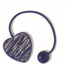 Voila' - Calamita Per Tende Cuore Cordae Legno 20cm Colore Azzurro