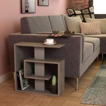 Decortie Saly Moderner Beistelltisch Dunkel Kaffeemokka Grau Mehrzweck Mit Kreativität H 57cm 3 Etagen