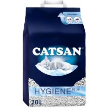 CATSAN – Hygiene Cat Litter – 20 Liters – Low Dust, Odor Prevention – Natural Quartz Sand and Lime
