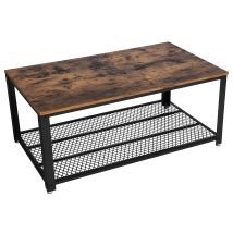 Table Basse Valora Lct61x Brun Aggloméré Métal Rustique Chic