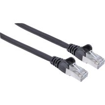 Intellinet - 736855 Rj45 Netzwerkkabel, Patchkabel Cat 6a S/ftp 10.00 M Schwarz Folienschirm, Geflecht