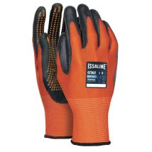 Issaline 07362 Orange Dots Catch Guantes De Trabajo Recubiertos De Nitrilo - 9 (l)