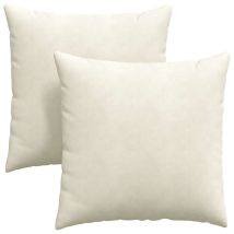 Coussins De Canapé 2 Pcs Crème 80 X 80 Cm