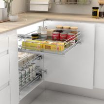 Corbeille CLASSIC – Accessoire de rangement pour cuisine – Acier Chromé – Charge max 30 kg – 35 cm