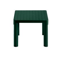 Mesa de jardín de resina verde bosque 47x47 cm – Desmontable y reciclable – Sin agujero para sombrilla – Modelo Tip