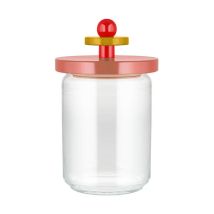 Alessi – 1000ml Glass Pink Storage Jar – Hermetic Closure – Eco-Friendly – Minimalist Design – Handcrafted in Italy