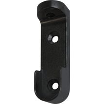 Italiana Kleiderstangen Halterung Oval - Schrankrohrhalter, Zink Schwarz Lackiert
