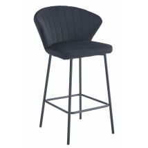 Tabouret Valora Gatta Velours Noir Ergonomique Cuisine