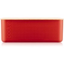 Boite A Pain - Bodum - 11555-04 - Grand Modele - Couvercle Bambou - Rouge
