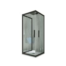 Box Doccia Scorrevole 3 Lati 70x90x70 Cm Nero Matt Kolors Trio