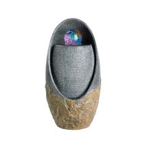 Gartenbrunnen aus Polyresin – Grau – 29,8 cm lang, 30,8 cm breit, 59 cm hoch – JARDIDECO