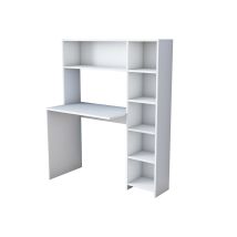 Scrivania Da Ufficio Bianca In Stile Scandinavo: Design Moderno Con Ripiani Spaziosi