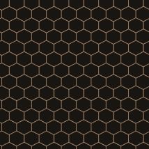 Hexagon Geo Schwarz – Vliestapete – 10m x 52cm – leicht zu verarbeiten – Kleister direkt auf die Wand auftragen