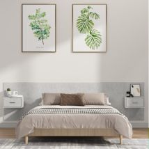 Bed Headboard With Cabinets Concrete Grey Engineered Wood Vidaxl