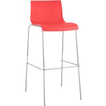 CLP – Sgabello da Bar Hover in Polipropilene Rosso Cromo – Ergonomico, Impilabile, Facile da Pulire