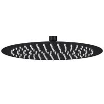 Derw Max - Regendusche Duschkopf (8 Zoll), Edelstahl Runder Brausekopf, Selbstreinigend, Schwarz