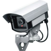 Kamera-Attrappe KA05 mit LED-Blinklicht – Aluminium-Schutzgehäuse – Schwenk-Drehmechanismus – 24226