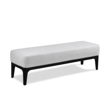Panca Poggiapiedi Letto Imbottita Delft Pärumm Grigio Perla 153x46x46 Cm
