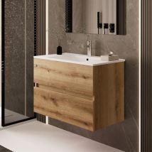 Mobile Bagno Sospeso 80x44.6x52h Colore Rovere Quercia Sevilla