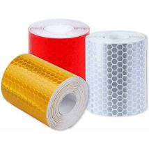 Reflective Tape 3pcs Reflective Tape Safety Reflector Tape Warning Night Visibility With Honeycomb Arrow