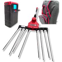 Rambo Erntegerät für Oliven und Teleskopenfrüchte mit Lithiumbatterie 43,2V USB Strombank Schulter-Rucksack