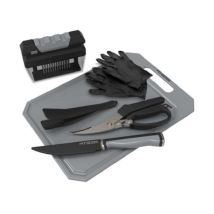 Set 7 Utensili Pit Boss Tagliere Guanti Coltello Forbici Batticarne - 41198