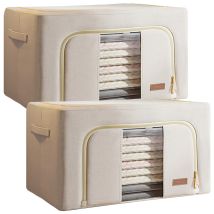 Joybos - Set De 2 Cajas De Almacenamiento De Ropa, 200 L (100x2), Plegable, En Material Textil