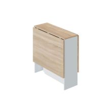 Venditadimobilionline - Mesa De Comedor Fly Blanco Artik (blanco Mate) - Roble Canadian 77cm (ancho) X 78cm (alto)