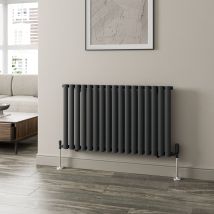 Duratherm - Anthracite Oval Column Designer Radiator Vertical Horizontal 600 X 1020mm Single Panel