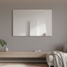 Spiegel Dabadal, Badezimmerspiegel, 100% Made In Italy, Cm 80x2h60, Glänzend Weiß - Dmora