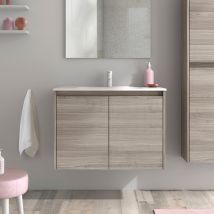 Mobiliario Royo - Royo Sansa Mueble+lavabo 2 Puertas Gris Arenado - Medida: 70 Cms