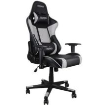 Romo - Silla Gamer Profesional Julieta. Color Blanco Y Negro Inclinación 180o, Altura Regulable, Cojín Cervical Y Lumbar
