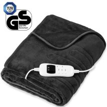Termocoperta Scaldasonno 160x120cm Antracite Certificato Tüv Süd Gs Scaldaletto Elettrico Con Spegnimento Automatico Coprimaterasso Termico Timer 9 